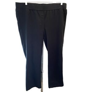 Women's Liz Claiborne Stretch Pull On Pants Stretch Black office casual Size XL